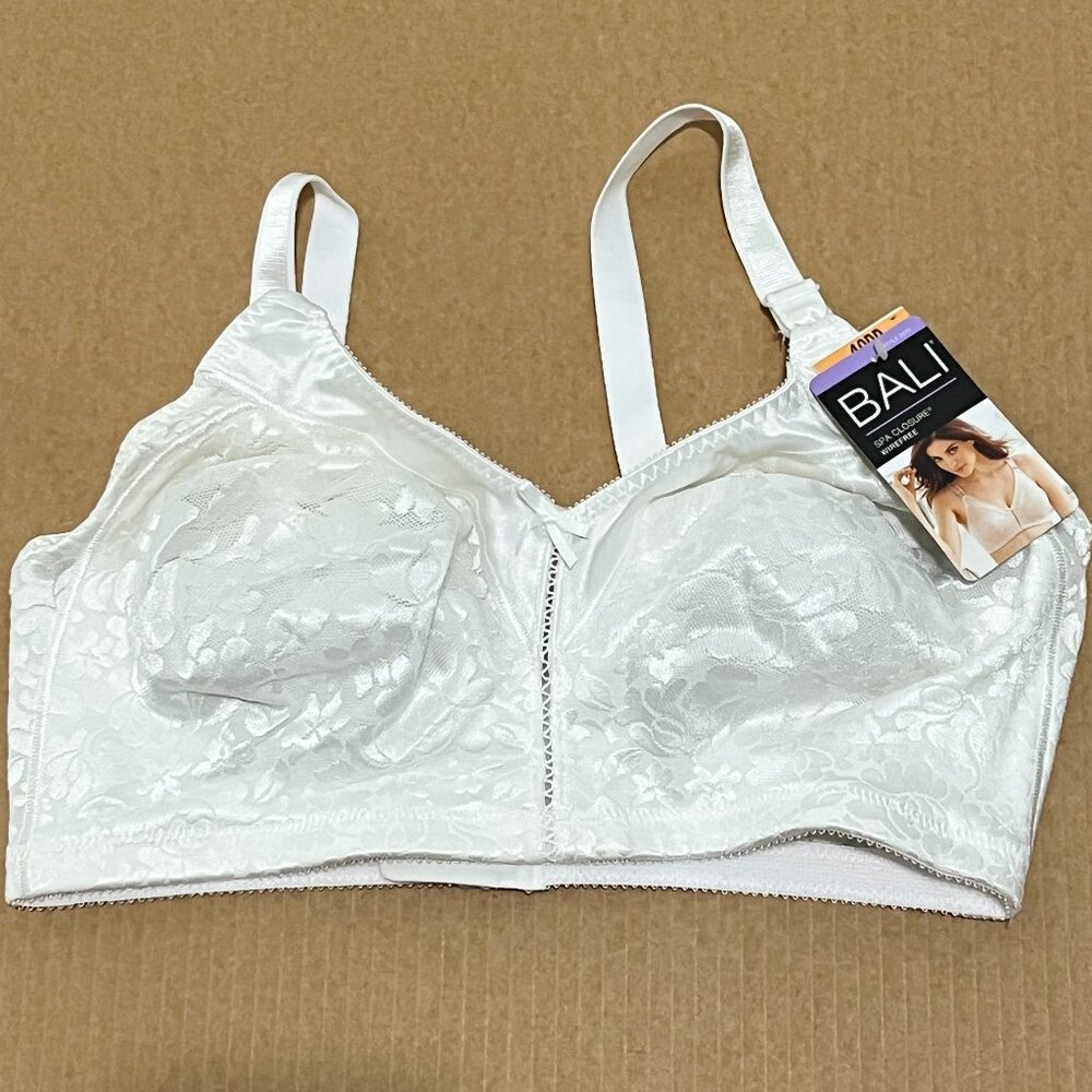 Bali Spa Closure Wirefree Bra 40DD 3372 White Unpadded Full Coverage Adjustable